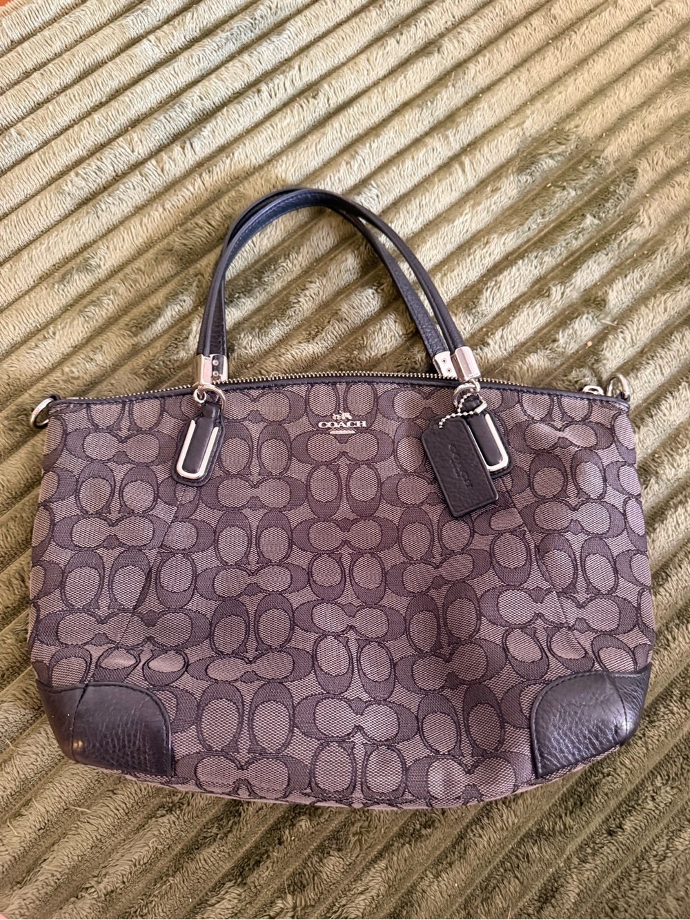Coach Brown Signature Canvas Shoulder Tote